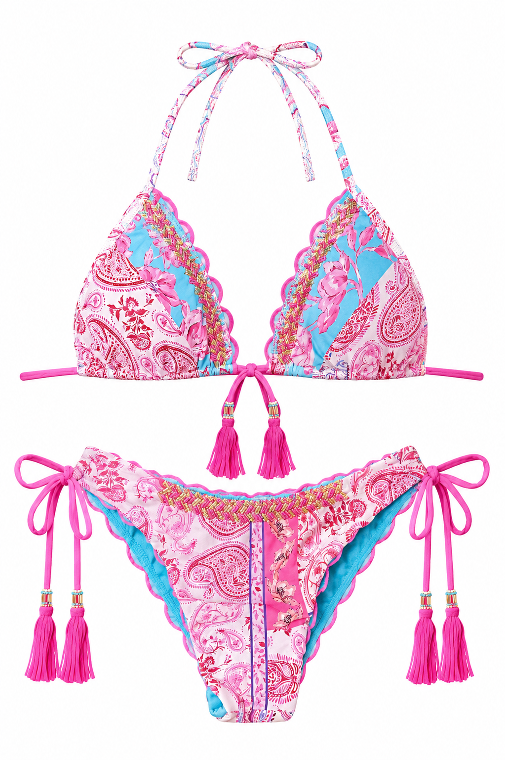 Bikini Estampado Borlas