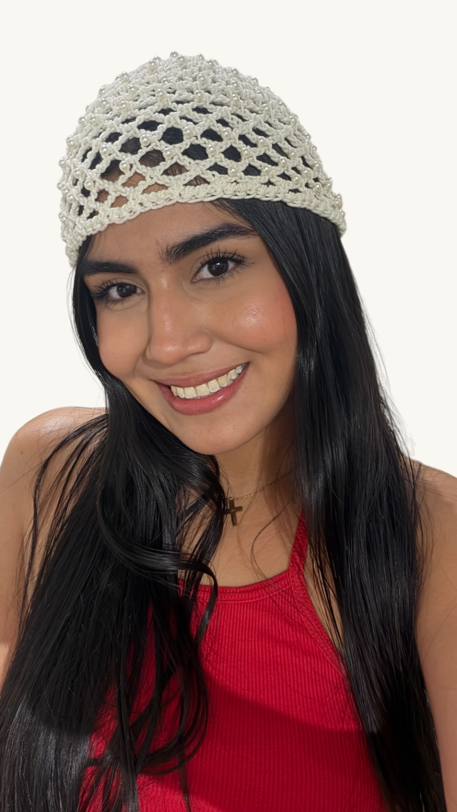 Gorrito Tejido Perlas