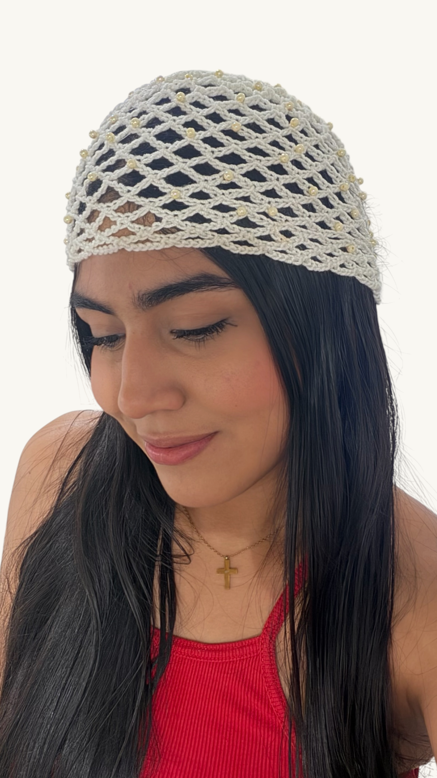 Gorrito Tejido Perlas