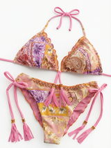 Bikini Estampado Borlas