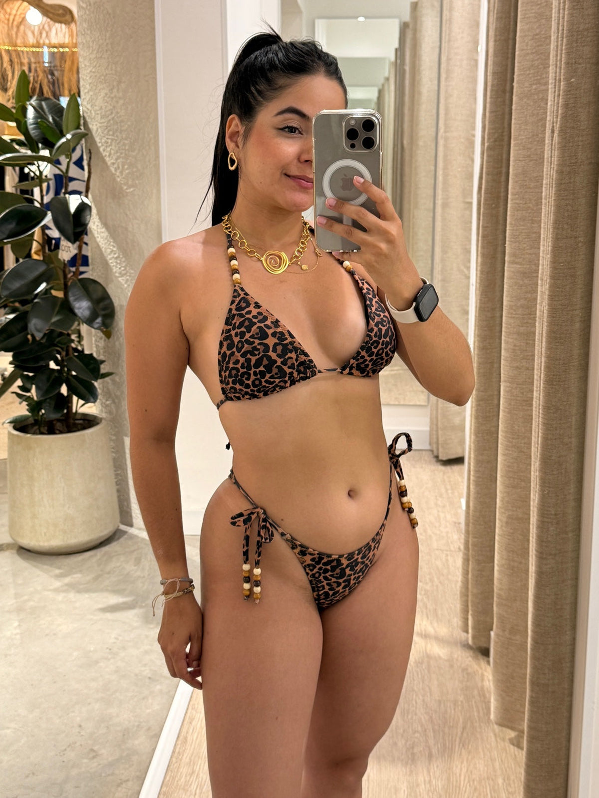 Bikini Animal Print Marrón