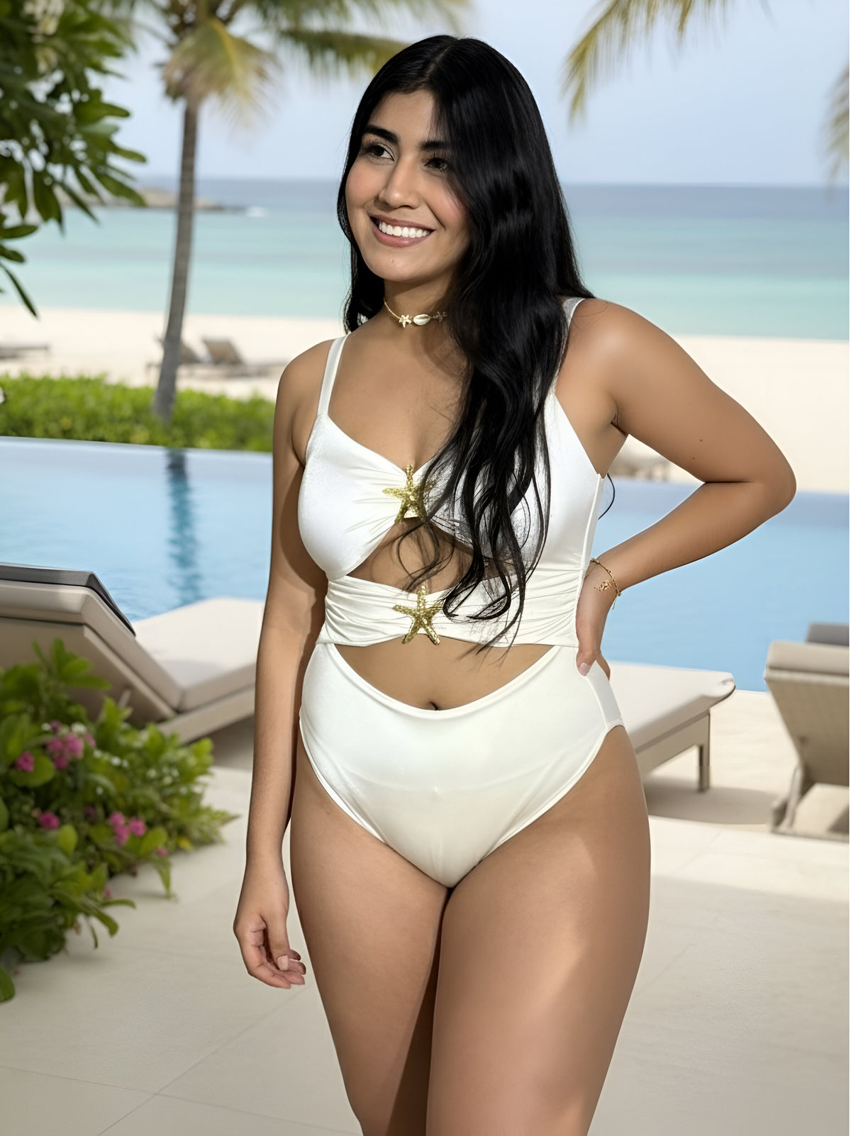 Enterizo Irena Estrella marfil