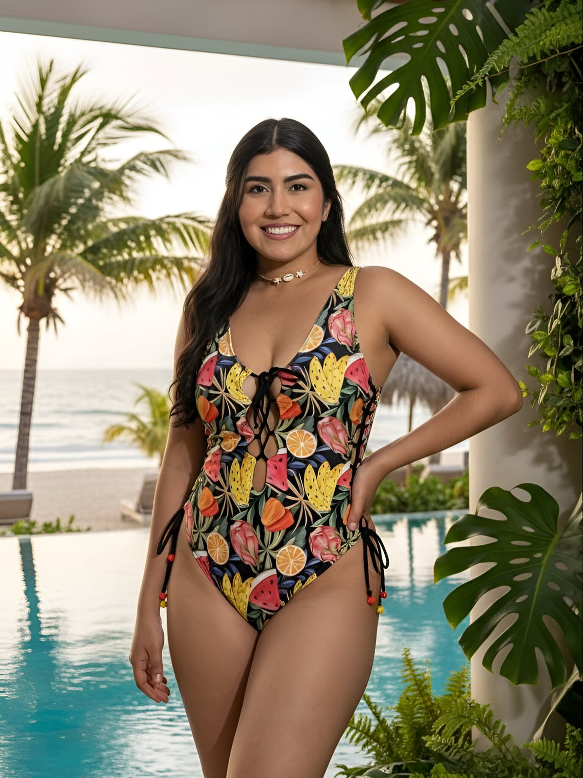 Enterizo Tropical Multicolor