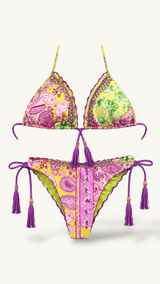 Bikini Estampado Borlas