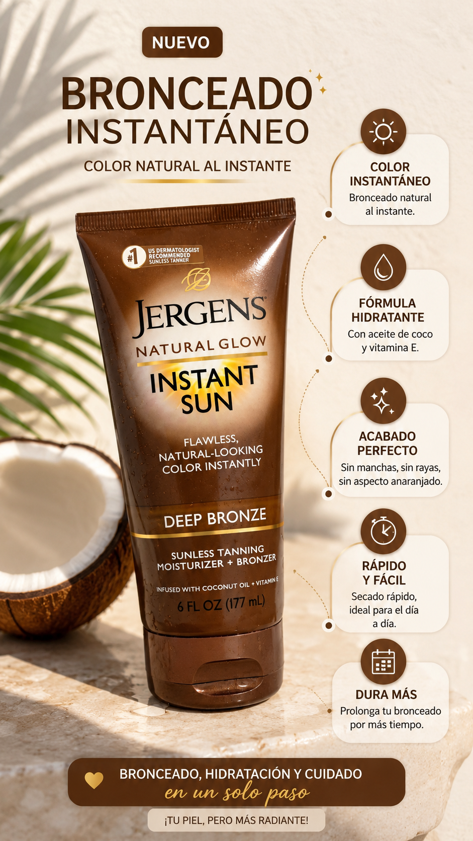 Autobronceador Jergens Natural Glow Instant Sun
