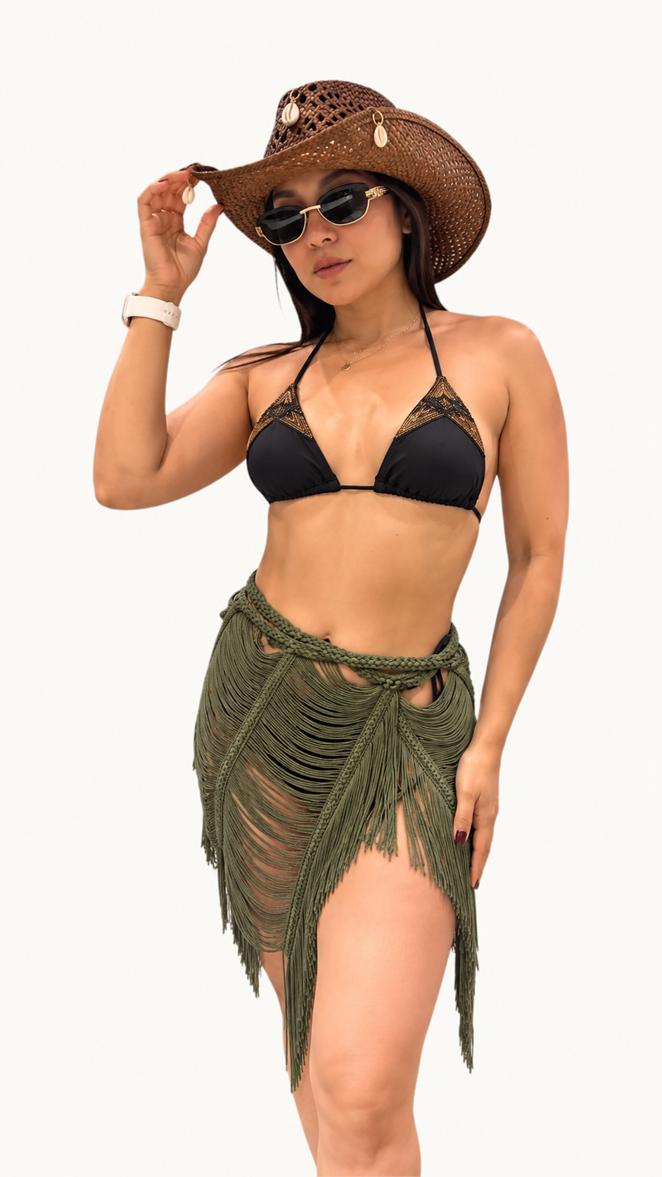 Falda Luxury Iris Corta verde militar