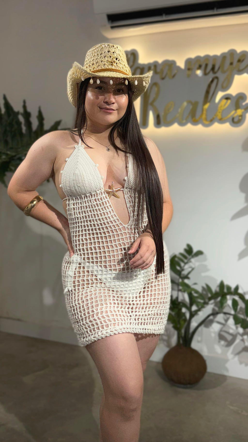 Vestido Tejido Croché Triangular