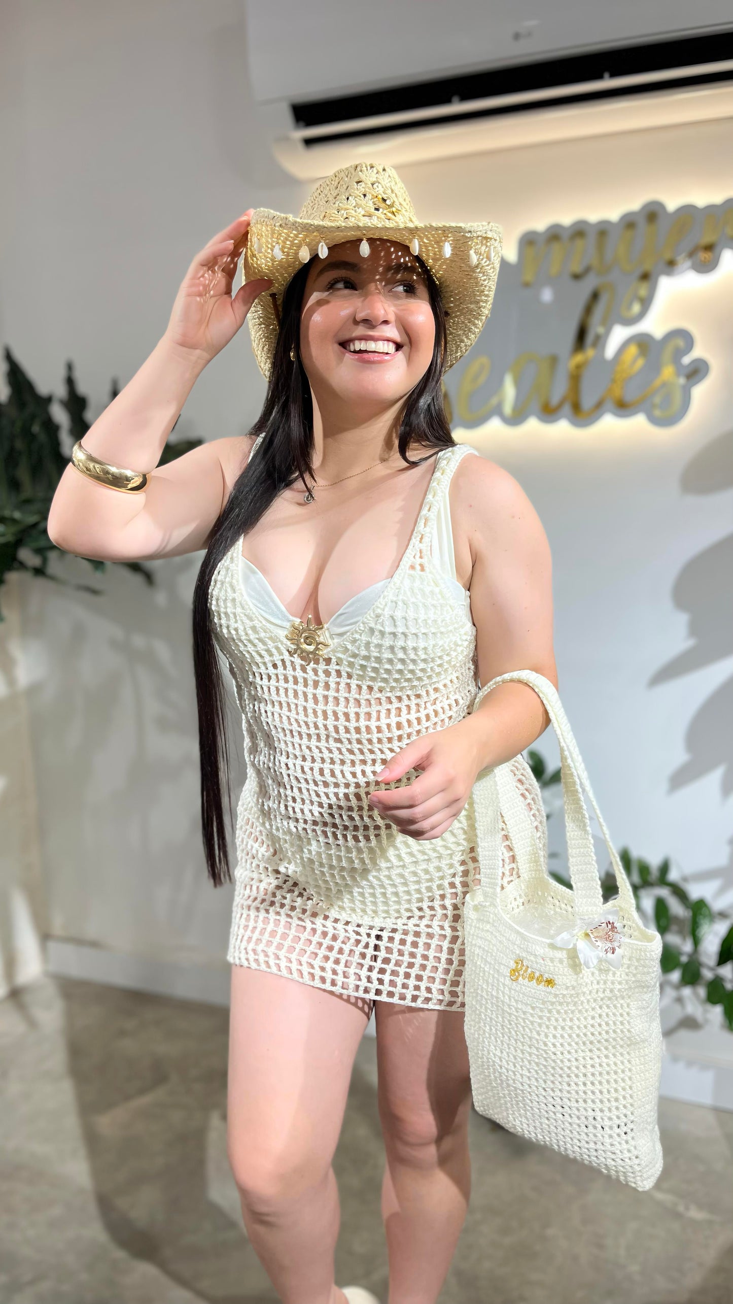Vestido Tejido Croché Tiras