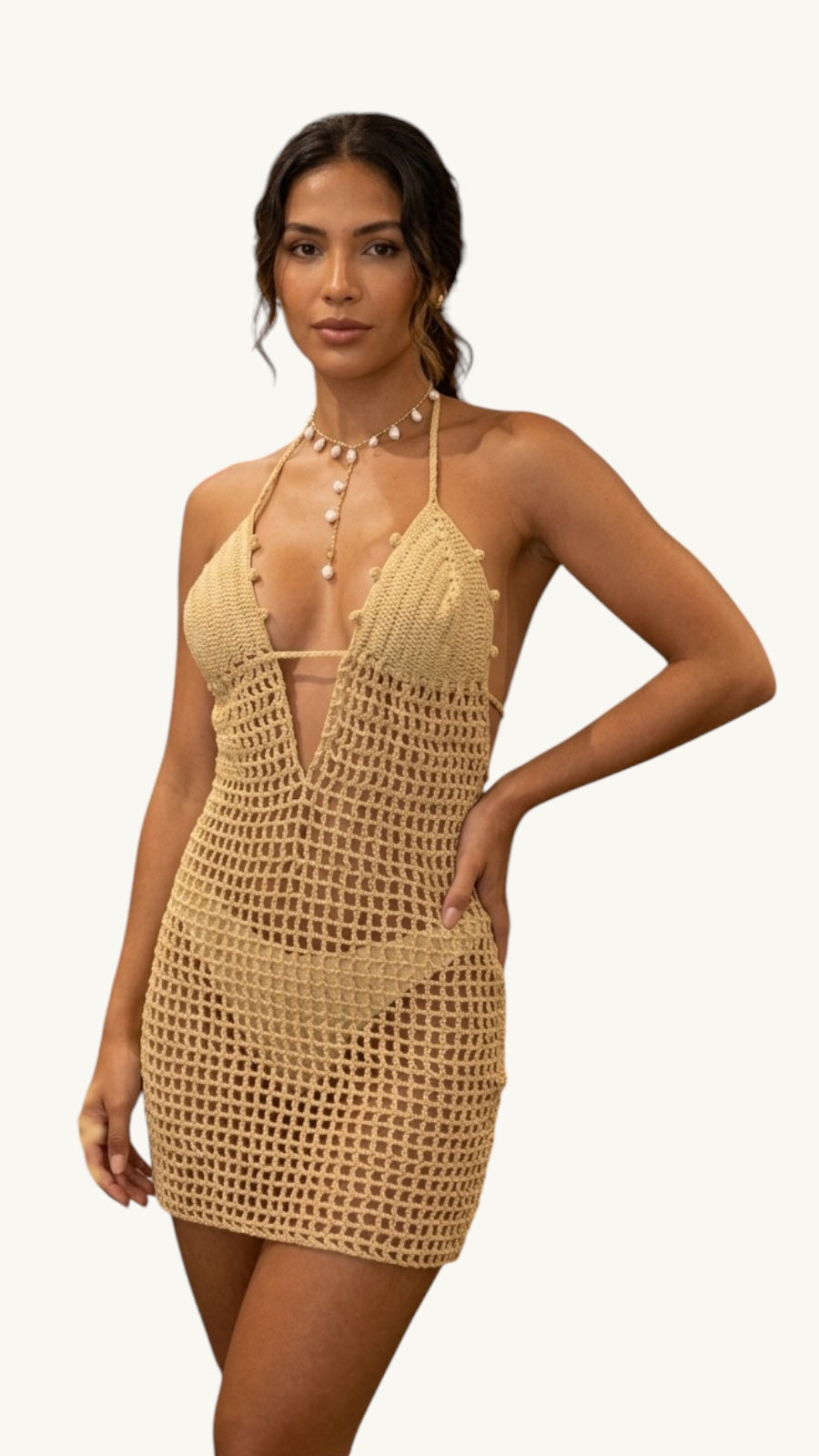 Vestido Tejido Croché Triangular
