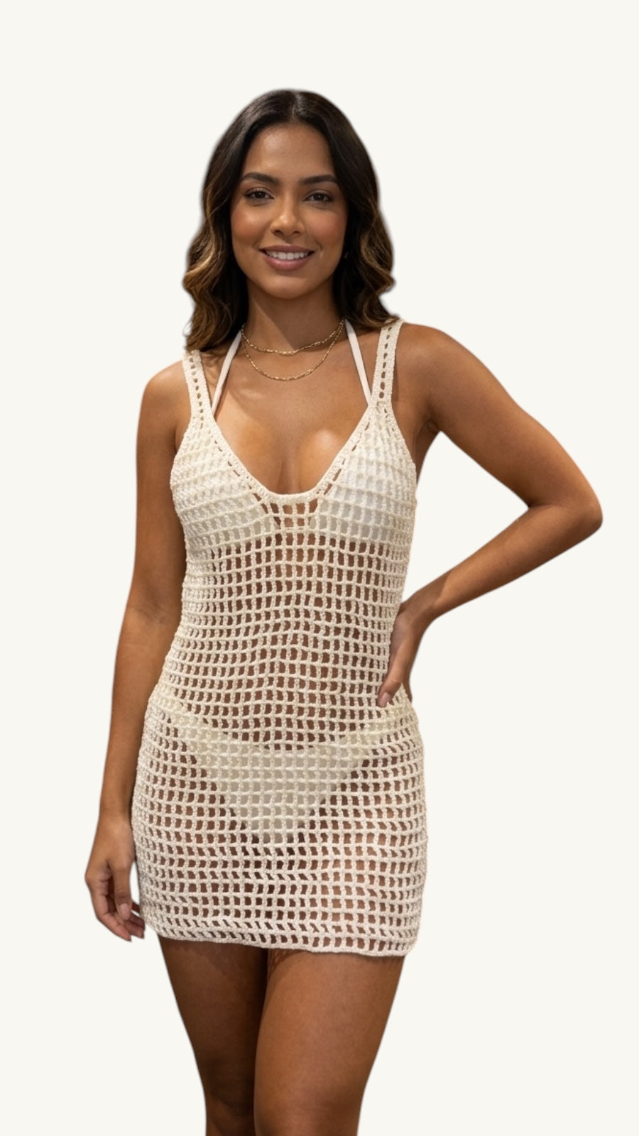 Vestido Tejido Croché Tiras
