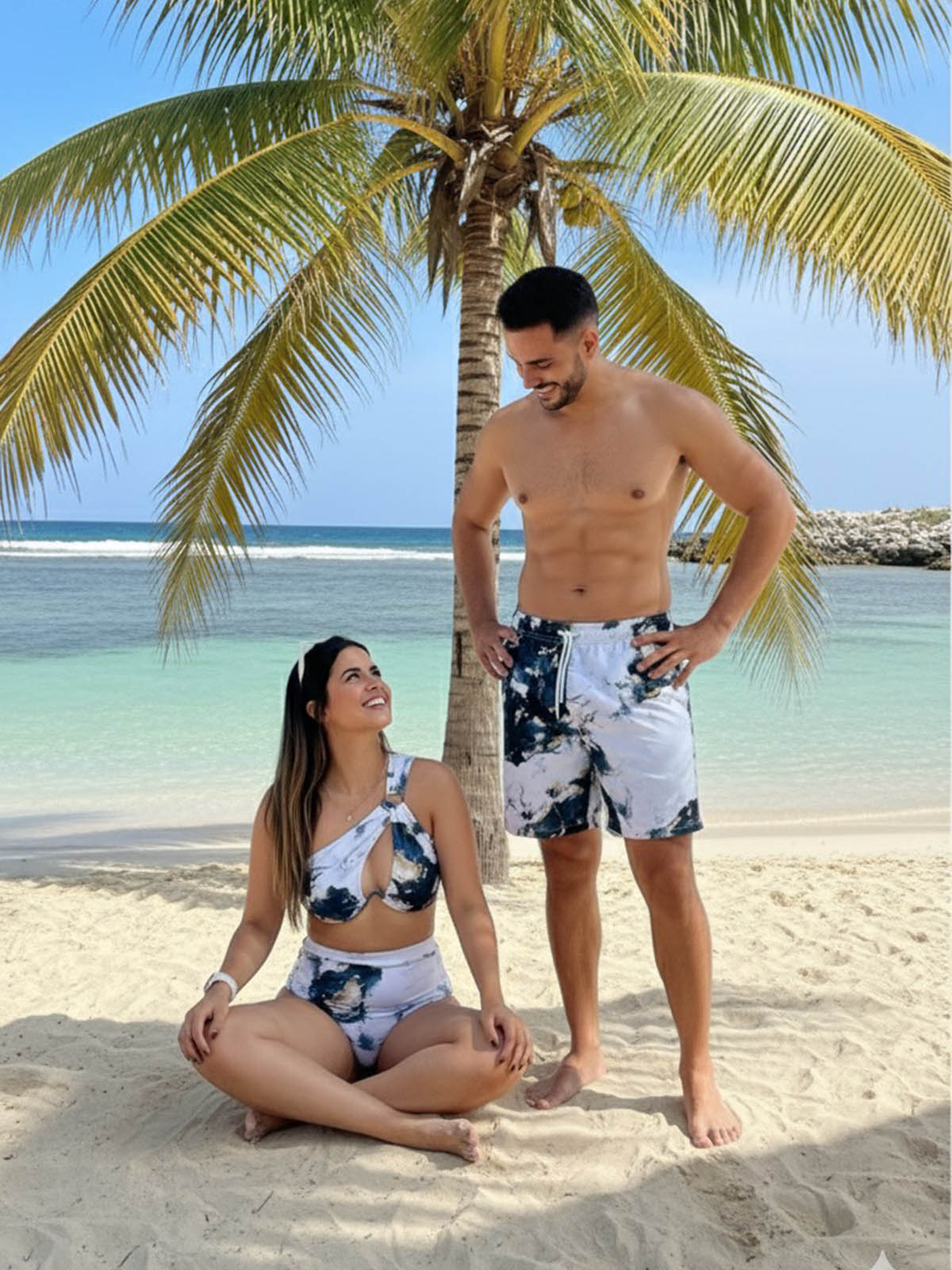Set Pareja Marmoleado Top Aro